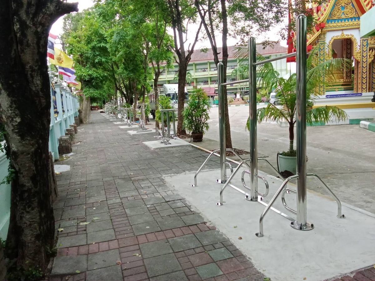 เครื่องออกกำลังกายกลางแจ้งสแตนเลส 304 ติดตั้งในโรงเรียนพลงช้างเผือก